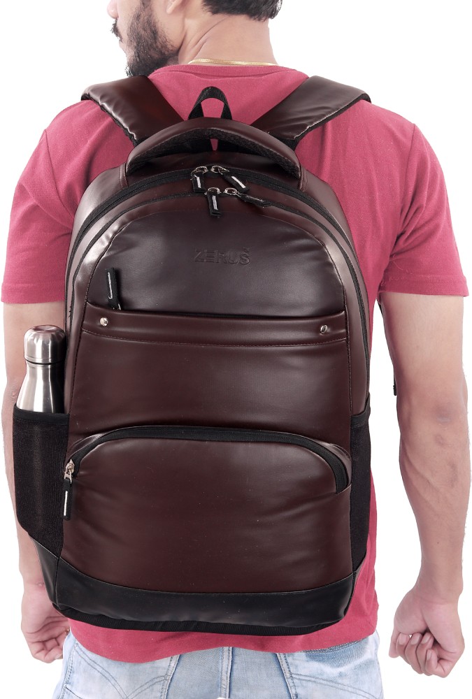 PU Leather Casual Backpack Bags Men  Women Fashion For School College  Office 32 L Laptop Backpack