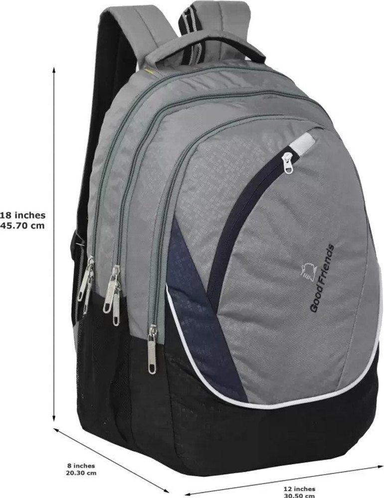 Good Friend Smart Laptop College Bag With Pocket and Accessories for Men Women Boys Girls 36 L Laptop Backpack Grey Price in India Flipkart