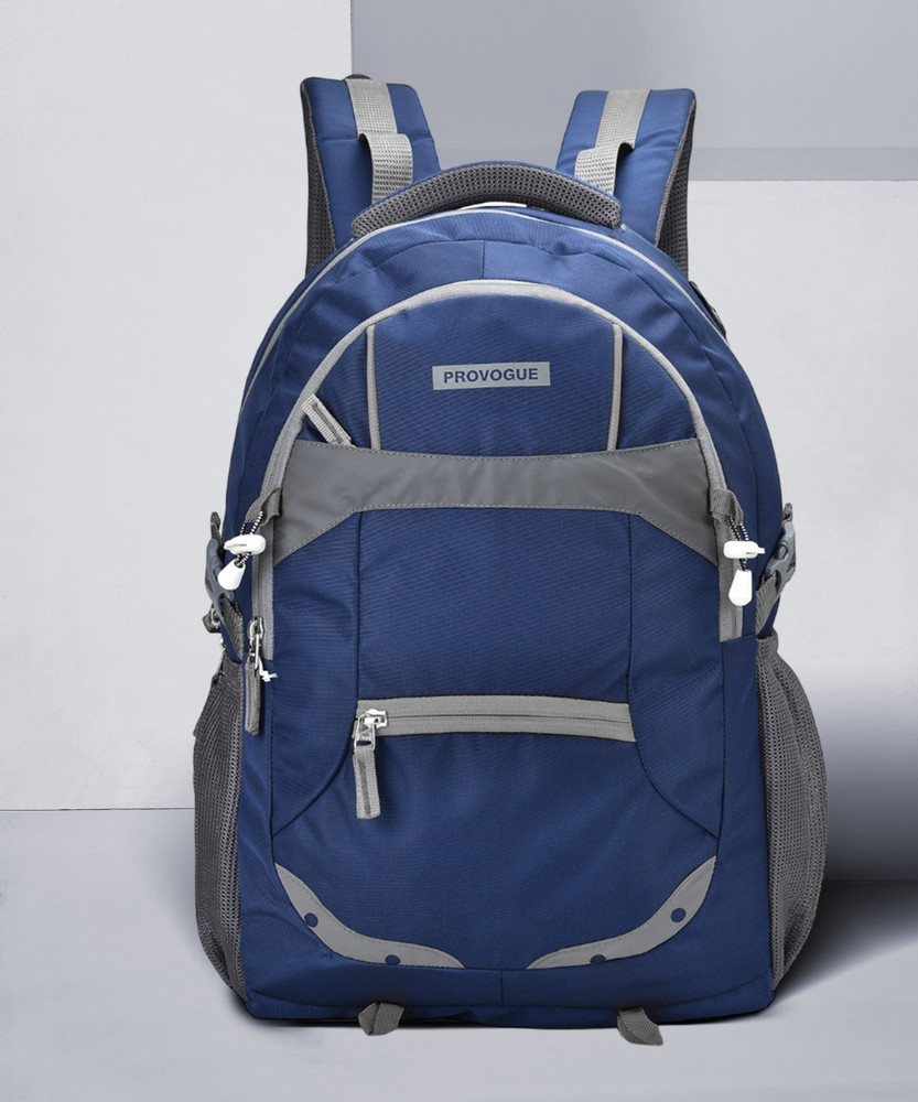 PROVOGUE MADRID unisex backpack with rain cover and reflective strip 35 L Laptop Backpack Navy Blue Price in India Flipkart