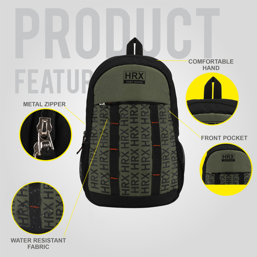 HRX by Hrithik Roshan Keep Going Unisex bag for men fit upto 16 Inch college bag school bag 35 L Laptop Backpack Green Price in India Flipkart