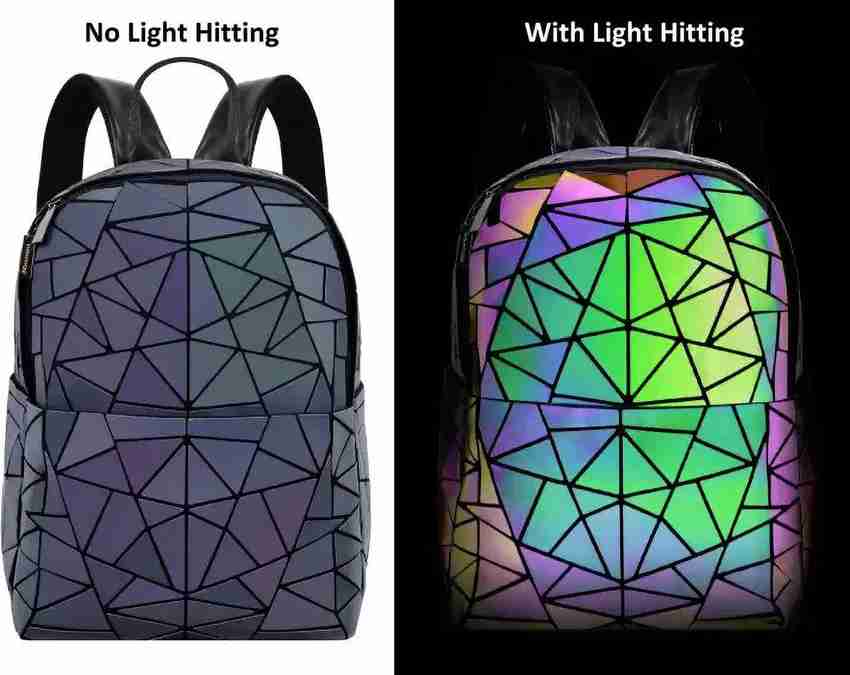 BATCAT 3D Holographic Reflection Backpack 15 L Laptop Backpack Purple Green Grey BPC040 Price in India Flipkart