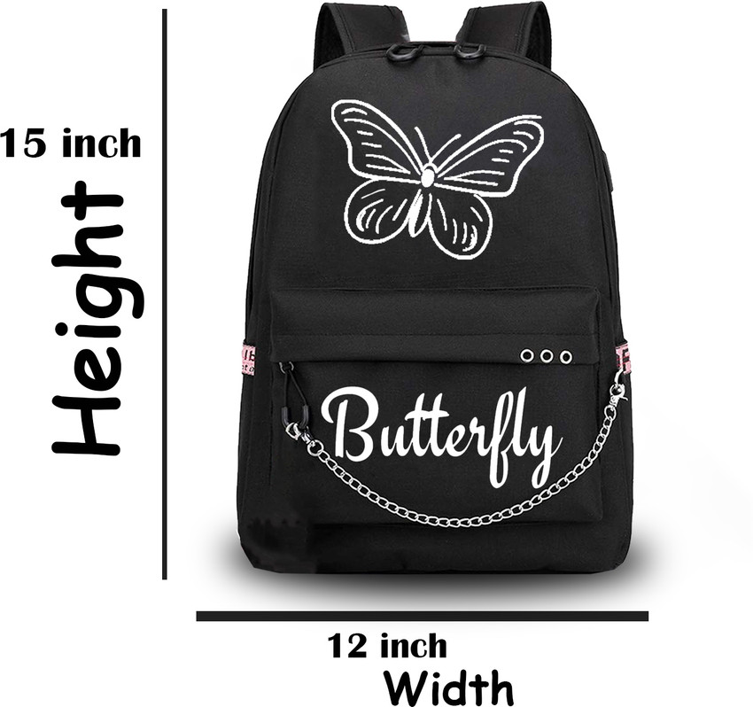 Black butterfly backpack store