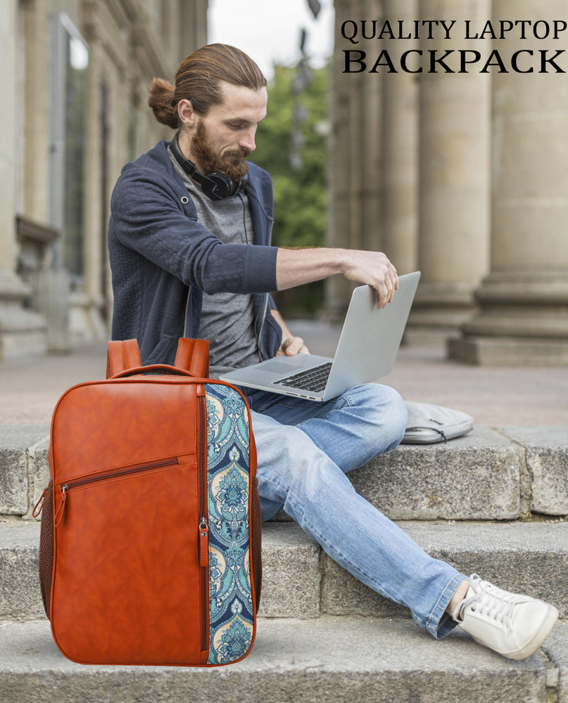 ALIZA Classic Stylish modern design laptop backpack for men and women 45 L Laptop Backpack BROWN SKYBLUE Price in India Flipkart