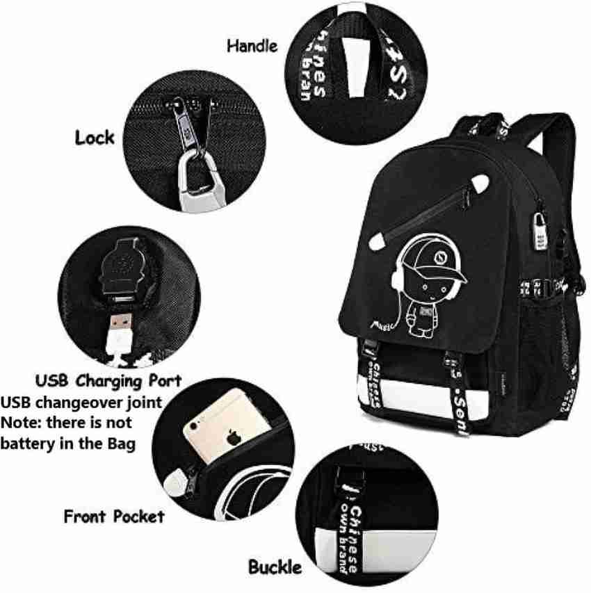 Delrin School Bags With Lock USB chargeing Port Laptop Bag School Backpack 16 L Backpack