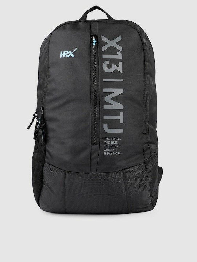 HRX by Hrithik Roshan Unisex Black Typography Polar Backpack