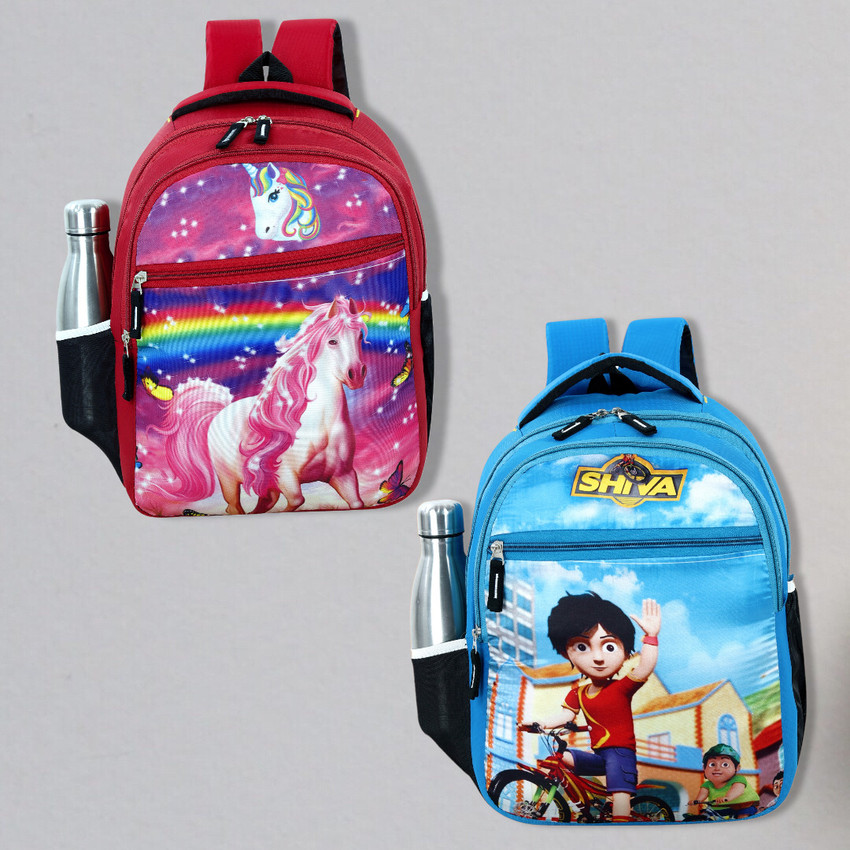 CROPOUT Kids Bag Combo Kids Backpack School Bag Kids Bags For Boys Girls 22 L Backpack Red Blue Price in India Flipkart