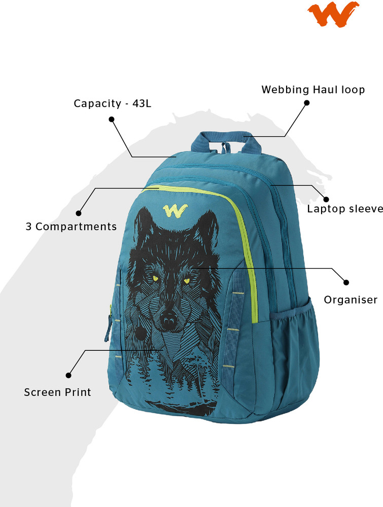 Wildcraft Daredevil 43 L Laptop Backpack Teal Price in India