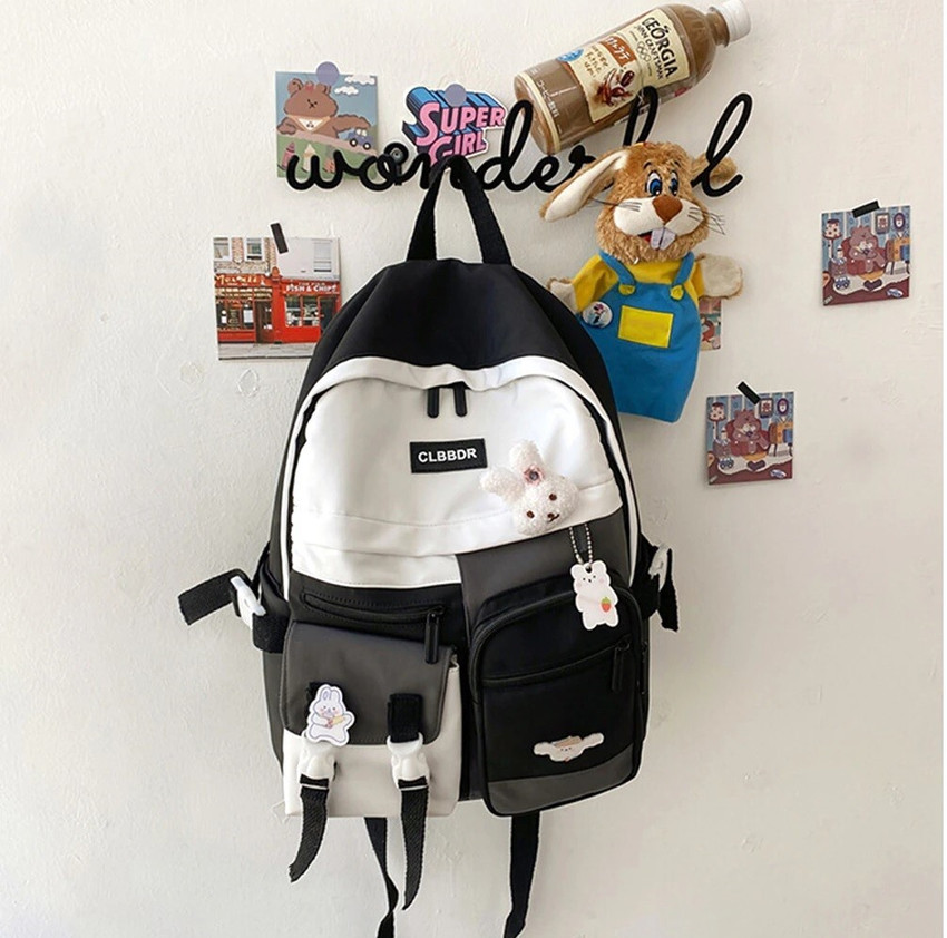 Korean sale black backpack