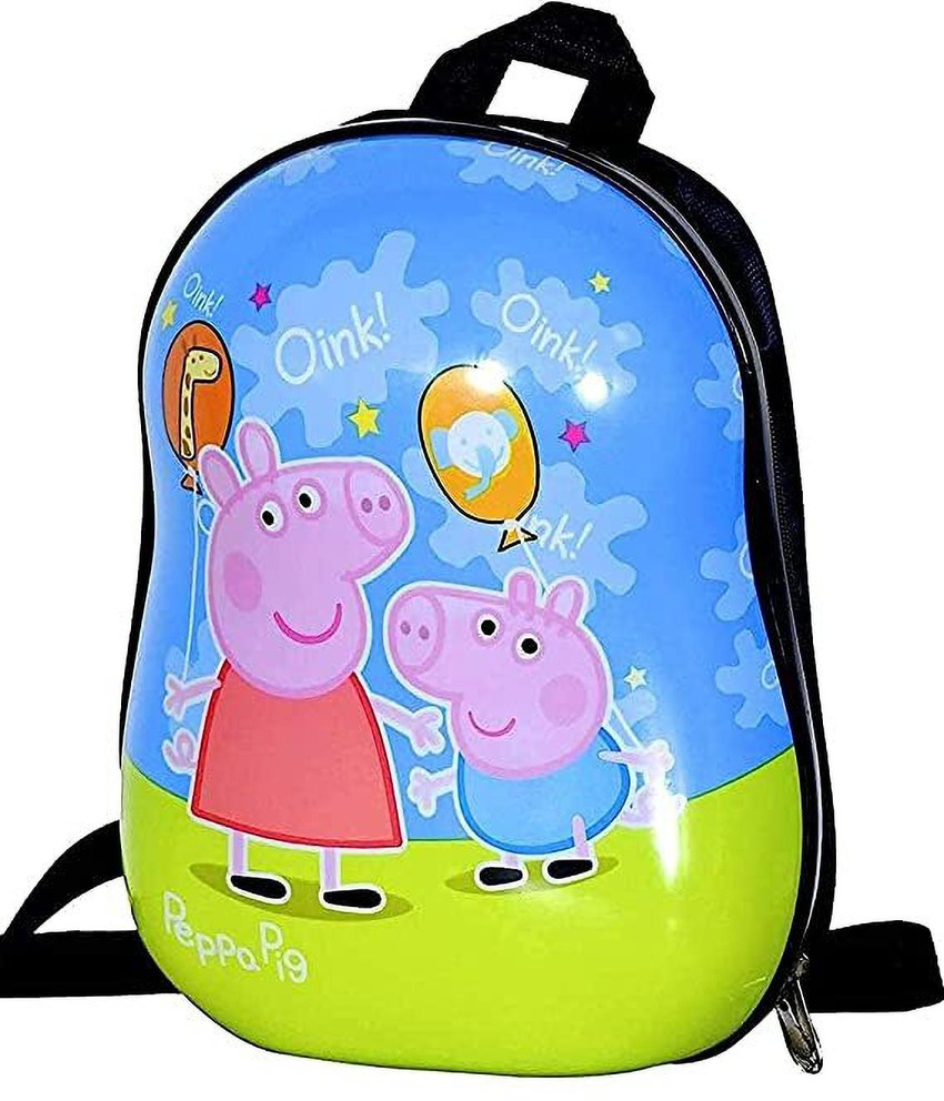 Kraft Forest 13 Inches Peppa pig Hard Shell Kindergarten Primary School bag 15 L Backpack Blue green Price in India Flipkart