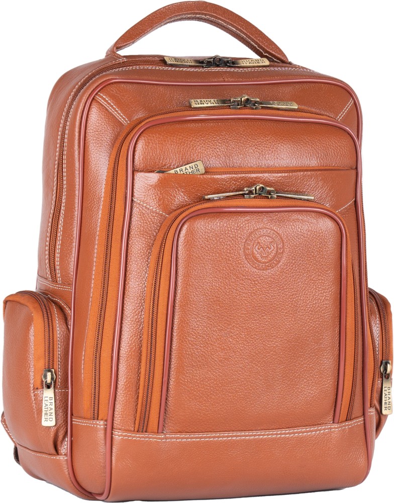 BRAND LEATHER 100 Genuine Leather Laptop Backpack 35 L Laptop