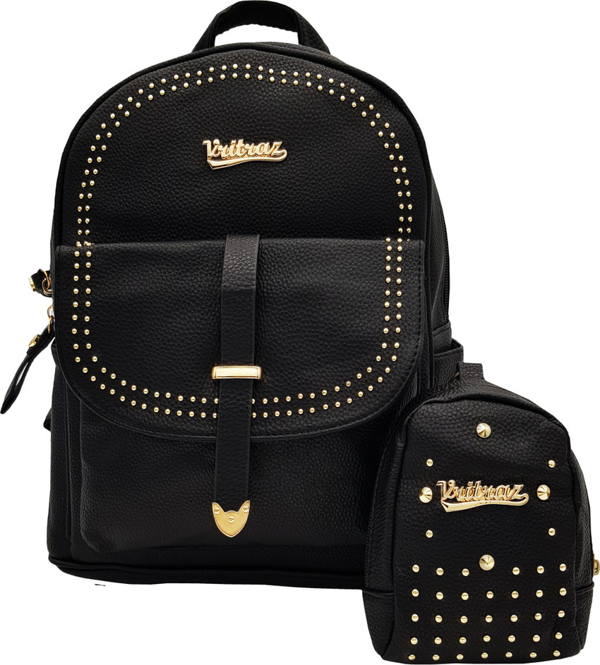 Ladies black backpack handbag top