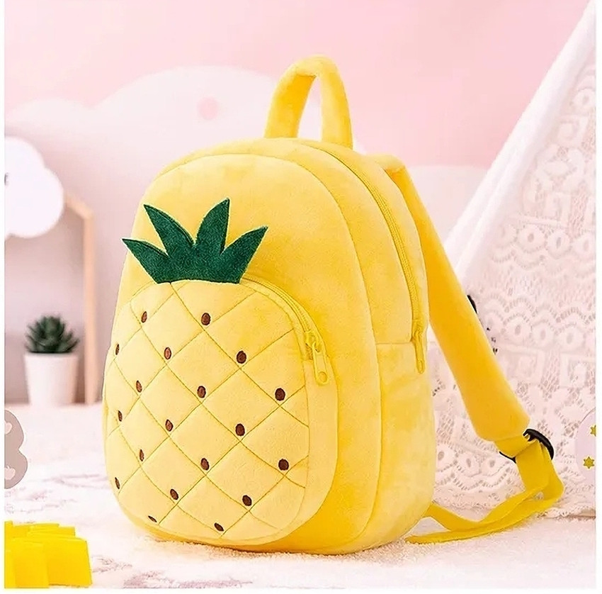 Neetu fashion Frantic Premium Quality Soft design Yellow Pineapple Bag for Kids 15 L Backpack Yellow Price in India Flipkart