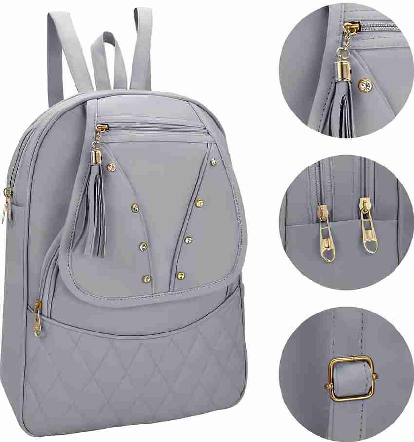 Cleto Fancy Backpack for College and school girls 13.5 Inch Laptop Bag Rakhi Gift 13.5 L Backpack Grey Price in India Flipkart