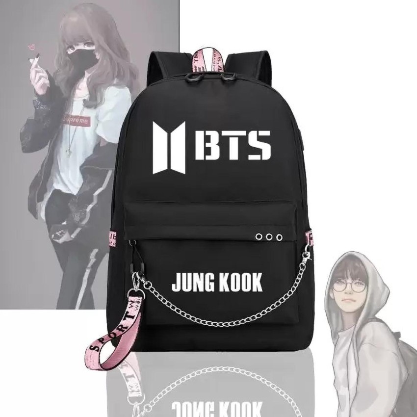 BTS JUNGKOOK Backpacks for school and college girls Pack Of 1PC