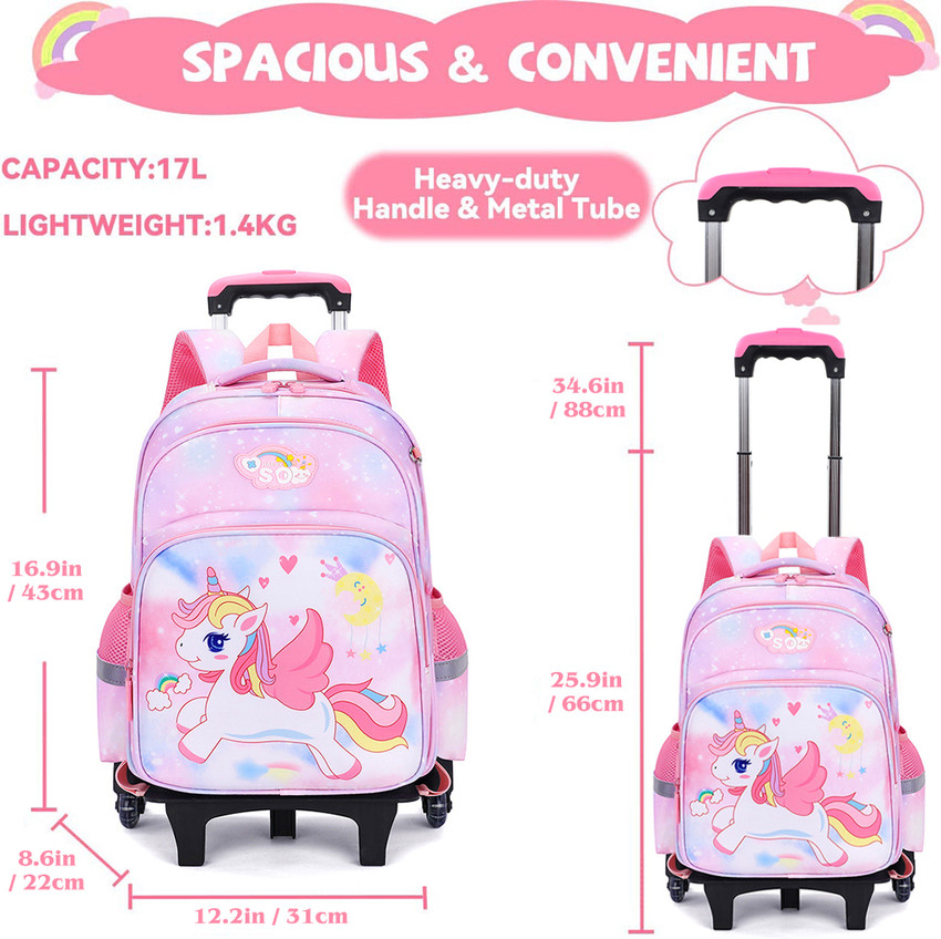 Unicorn school bag with wheels cheap