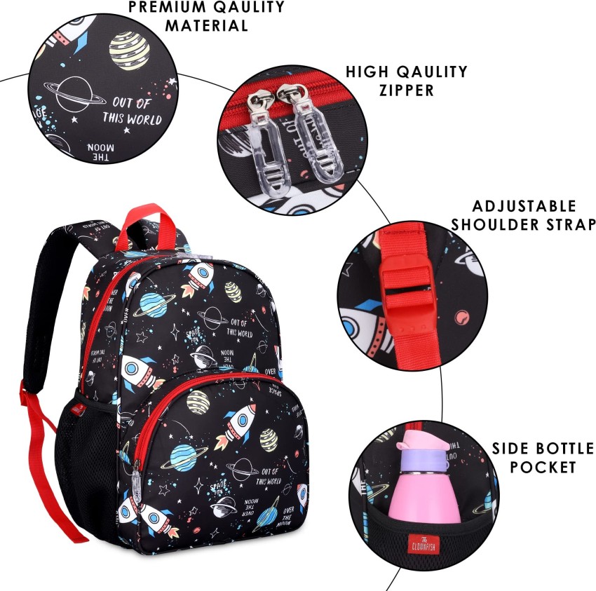 The CLOWNFISH Cosmic Critters Series Printed Polyester 15 Litres Kids  Unisex School Backpack 15 L Backpack