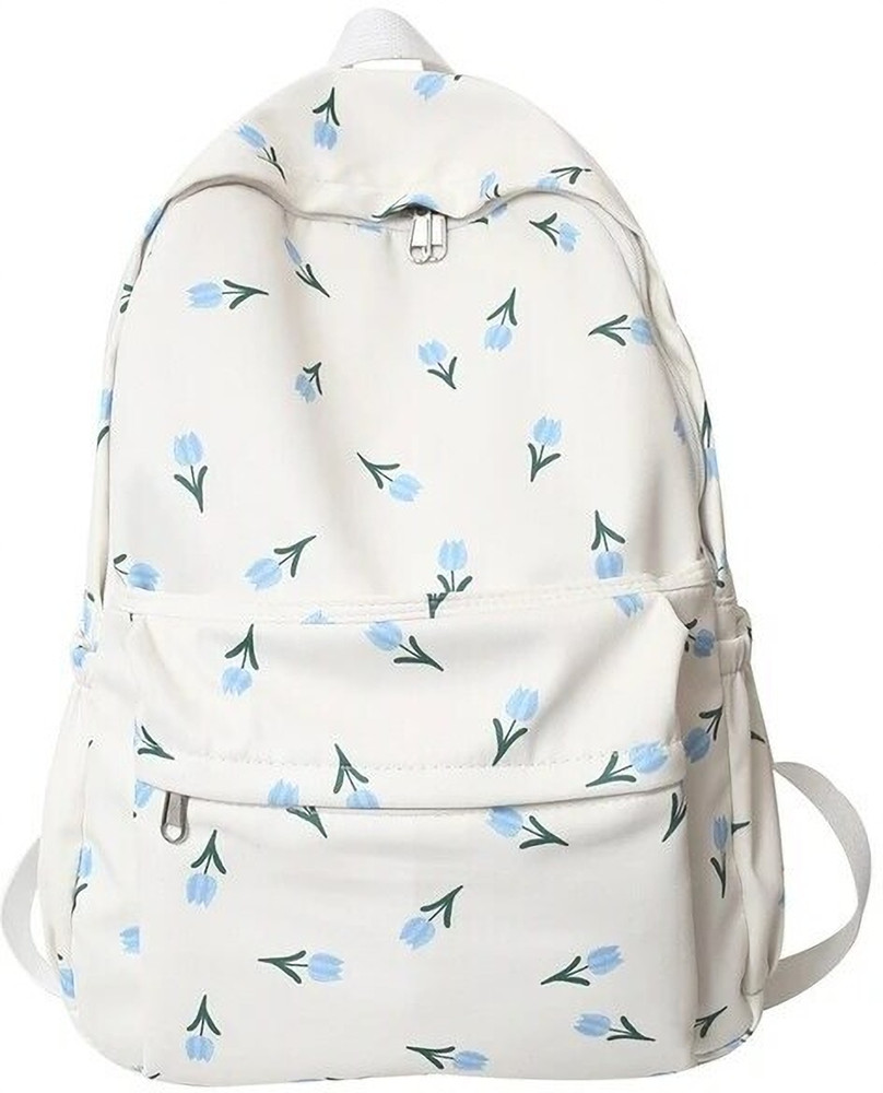 Prince Enterprises Cute Backpack Kawaii Pure Color Japanese Fresh Flower Pattern 15 L Backpack White Price in India Flipkart