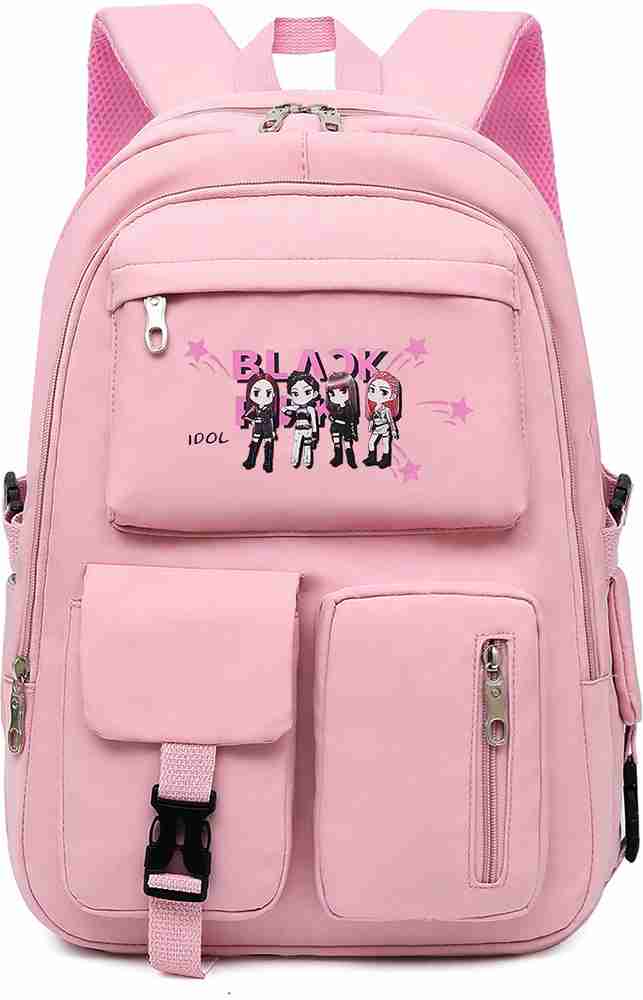 Zorbes Solid Printed Backpack Shoulder Bag Classic Style Large Capacity for Student 18 L Laptop Backpack Pink Price in India Flipkart