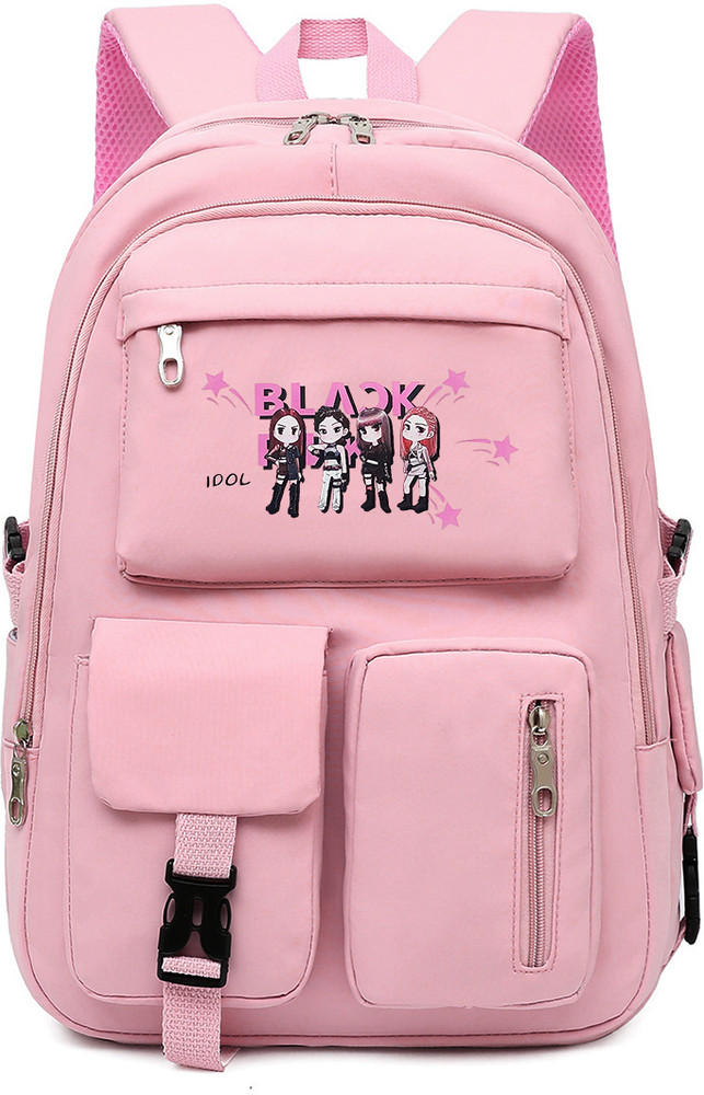 All black pink backpack store