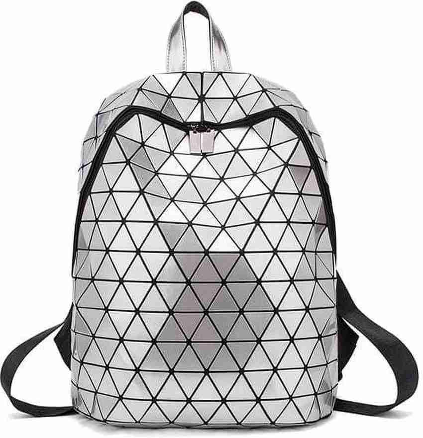 FCB Geometric Holographic Backpack 20 L Laptop Backpack Silver Price in India Flipkart