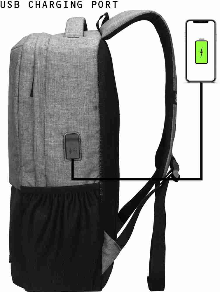 Cosmus Vogue Casual Laptop Backpack with USB Charger Port 46cm 26 Litre Grey College Bag 26 L Laptop Backpack GREY Price in India Flipkart