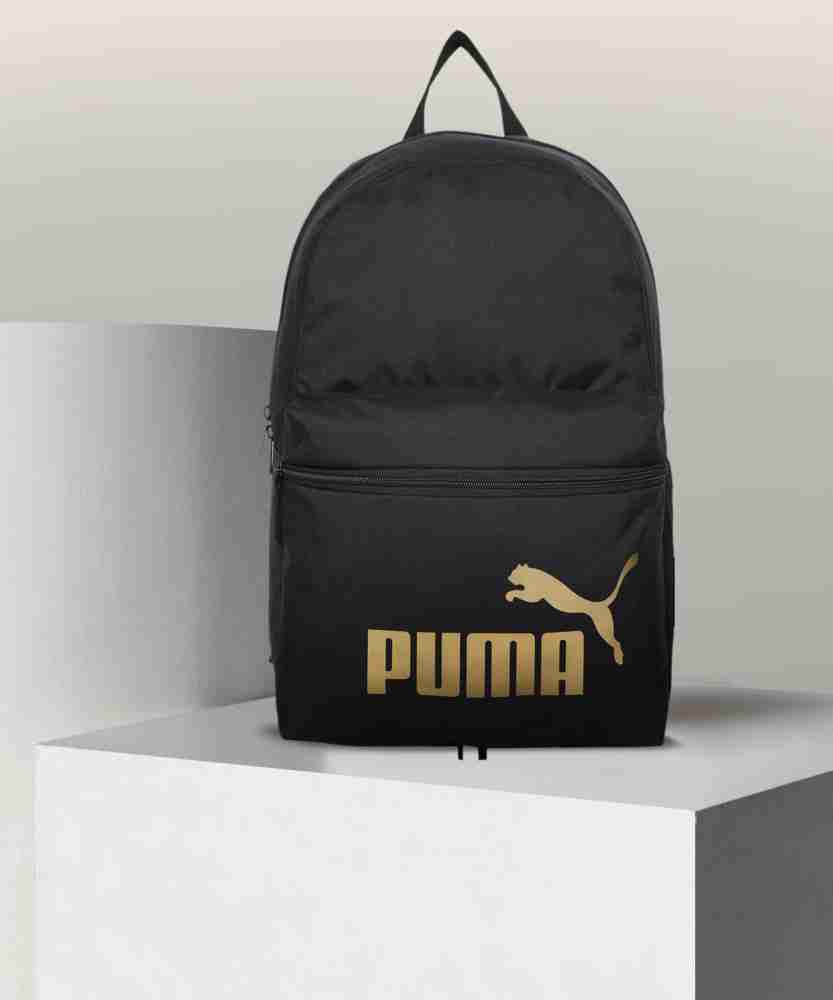 Black and 2024 gold puma backpack