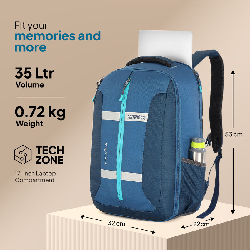AMERICAN TOURISTER Bowie 35 L Laptop Backpack Blue Price in India Flipkart