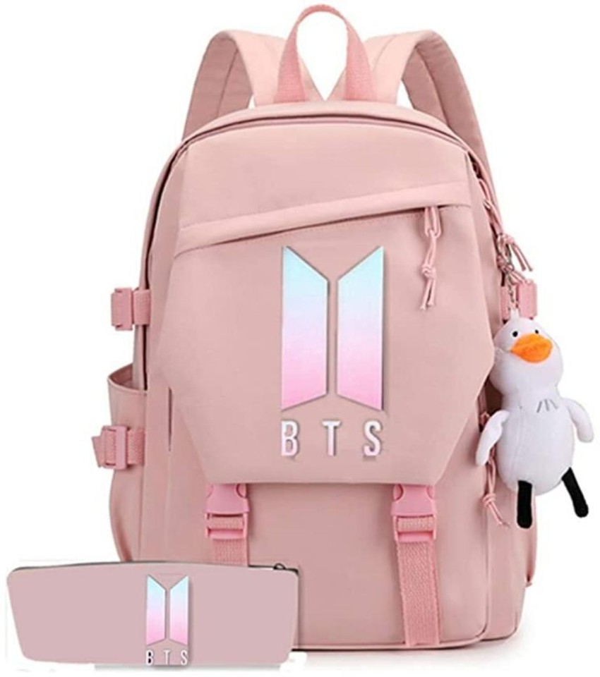 PALAY BTS School Backpack Kpop Theme BTS Bangtan Girls Students Laptop  Backpack 2 L Backpack Pink - Price in India