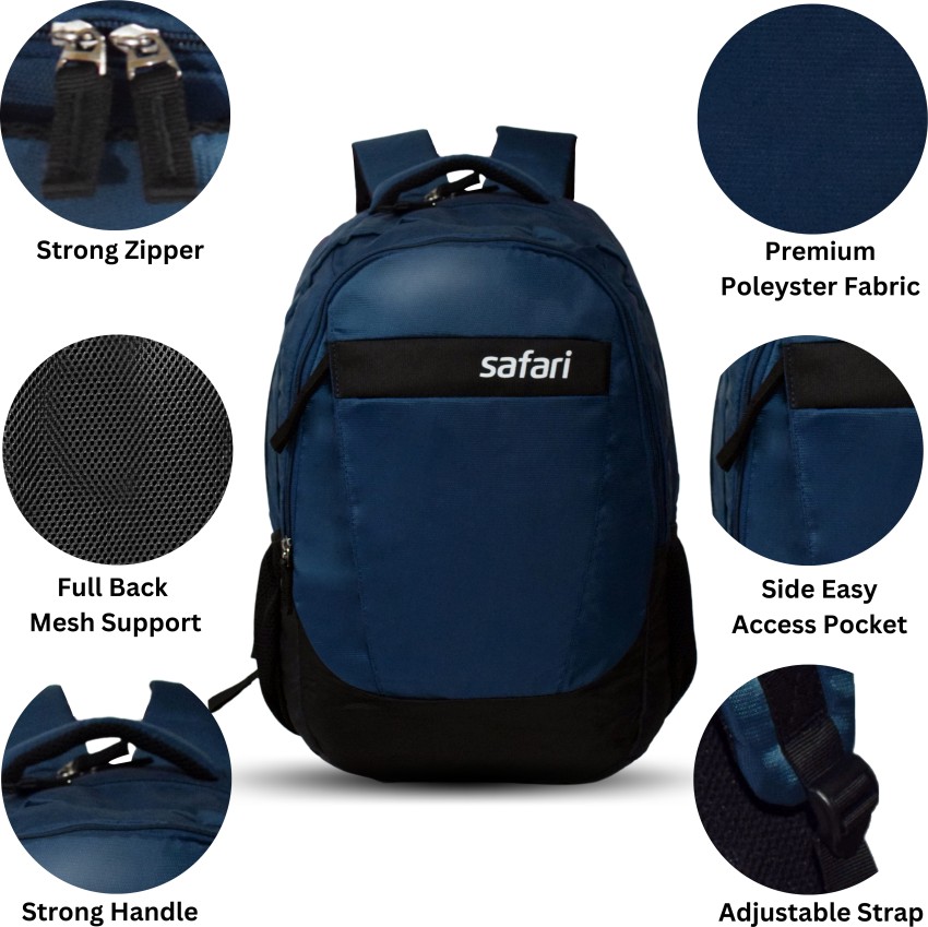 SAFARI Trendy Backpack With 3 Compartments Travel Bag School Bag