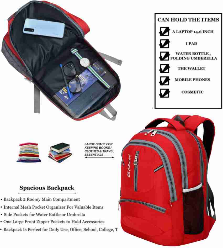 SBCOLLECTION Large 35 L Laptop Backpack red bag backpack casual unisex  school bag collage bag travel backpack bag laptop backpack bag Casual  Backpack for Men Women, casual backpack for women men