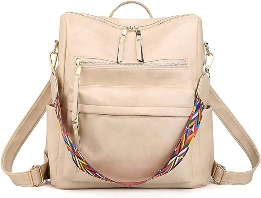 LEATHEX new pattern backpack for women bag for college going girls 35 L Backpack Beige usa Price in India Flipkart