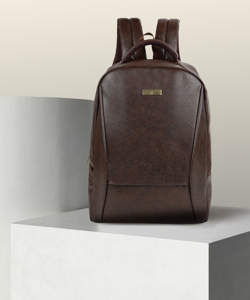 Carrying essentials in style with this trusty brown backpack