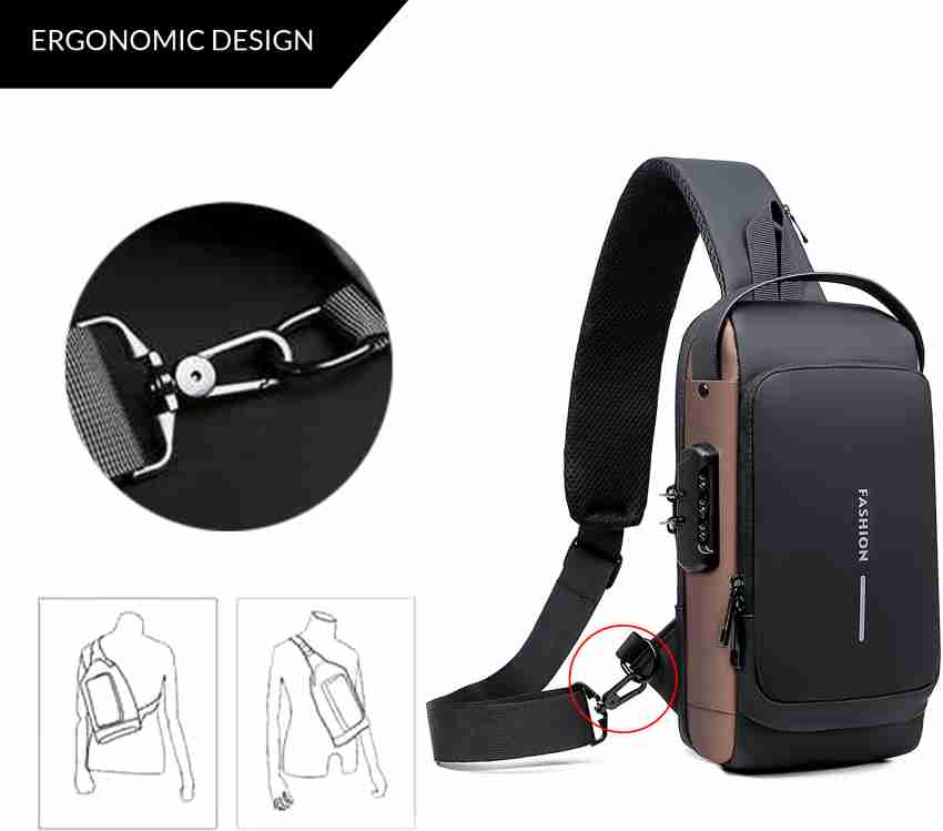 Men's Leather Crossbody Bag Anti-theft Chest Bag Multifunctional