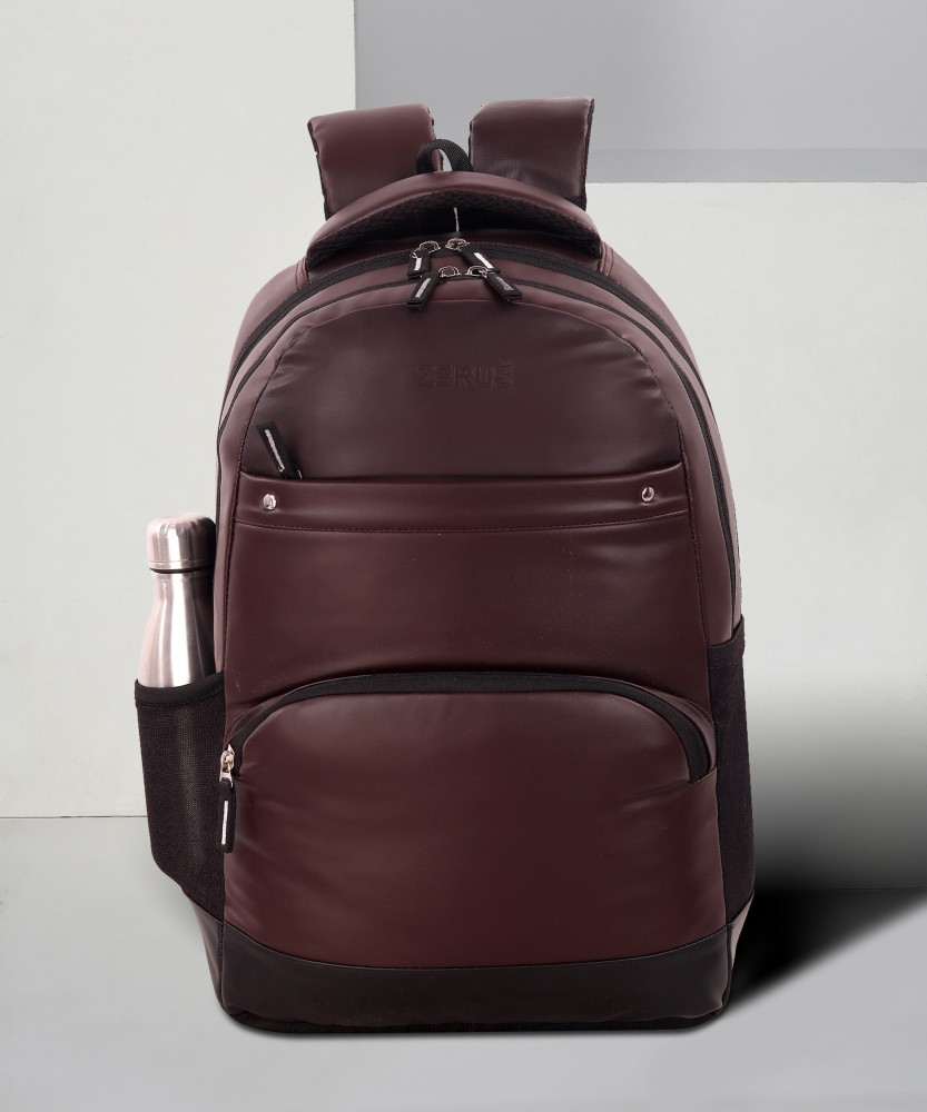 ZERUS Premium Quality Office College School Backpack for upto 15.6 Laptop Sleeve 35 L Laptop Backpack Brown Price in India Flipkart