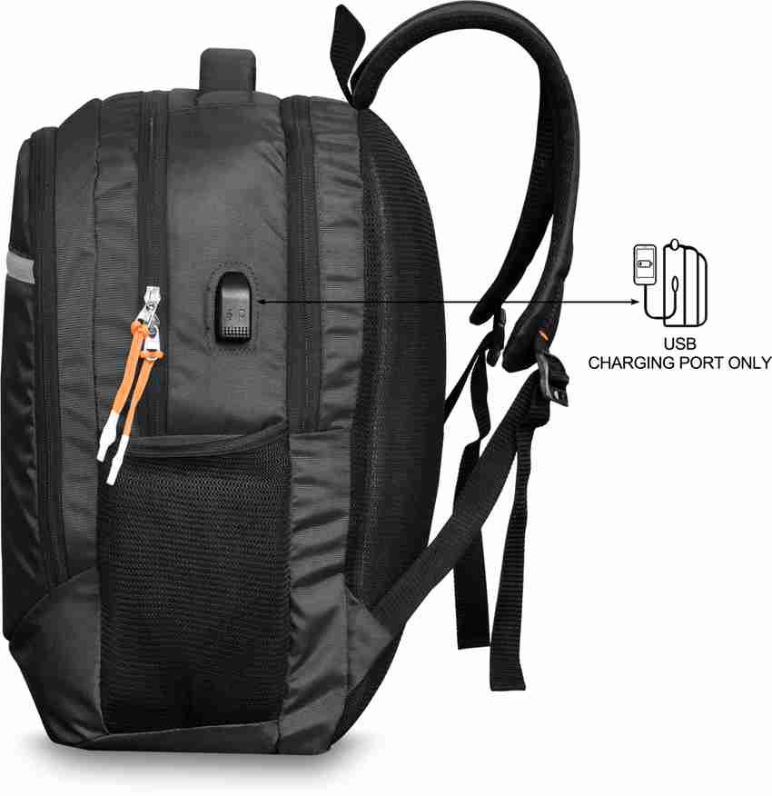 Adrenex by Flipkart Unisex Smart Bag With USB Charging Port Spacy Laptop Bag Office Bag School Bag 32 L Laptop Backpack Black Price in India Flipkart
