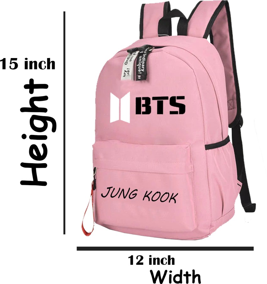 Buy BTS & JUNG KOOK Printed Backpack for girls Kpop BTS Bangtan School Bag  for Student, Trendy College Tuition & Travel Bag for girls (Black) at