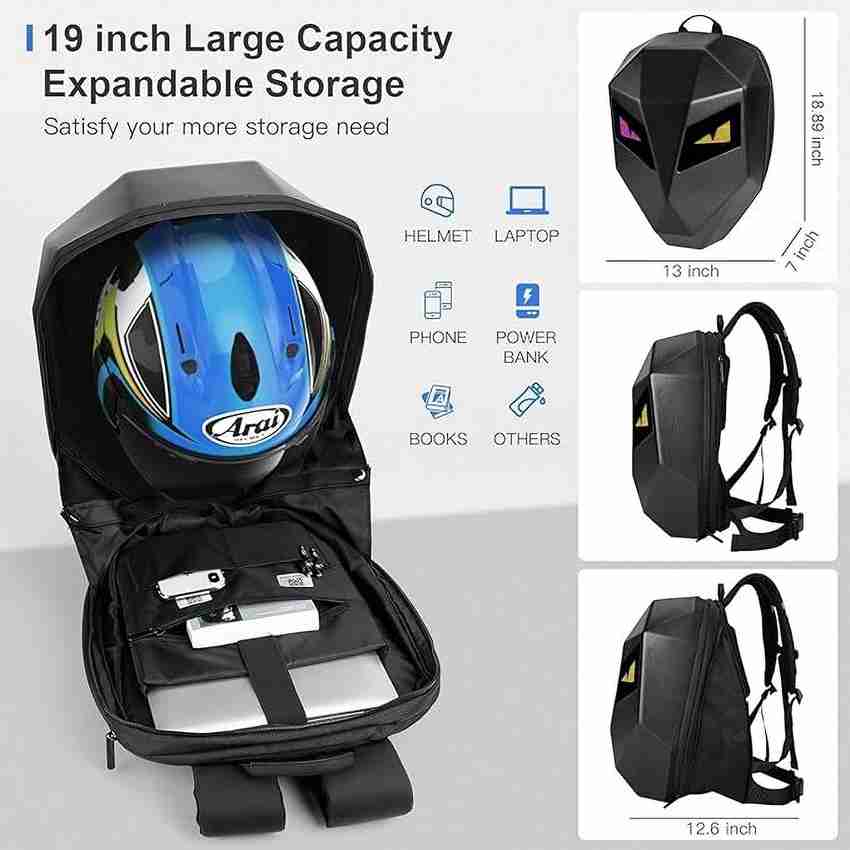 XieXie LED Light Motorcycle Backpack, Hard-Shell Waterproof Helmet Bag APP  Control 25 L Laptop Backpack Black - Price in India | Flipkart.com