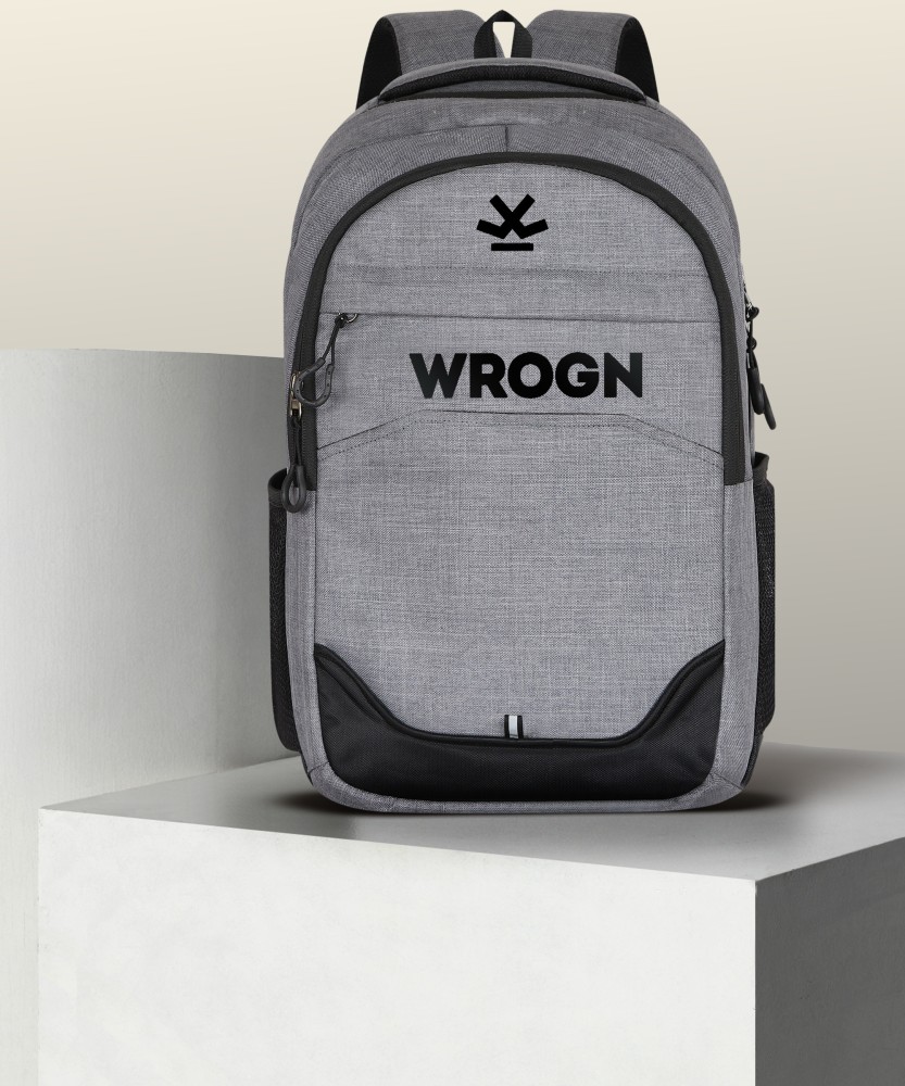 WROGN SEMI LARGE EXPANDABLE 32 LTR PREMIUM BRANDED LAPTOP BAG FOR MEN AND WOMEN 32 L Laptop Backpack Grey Price in India Flipkart