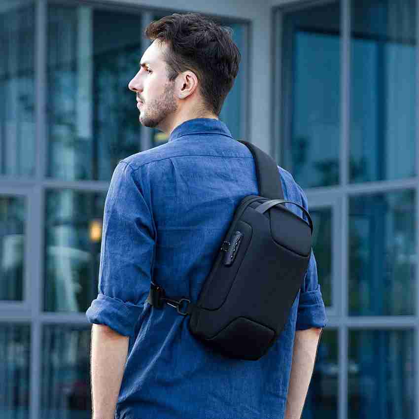 PALAY Cross Body Bags for Men with Password Lock and USB Charging Port Anti Theft 2 L Backpack Black Price in India Flipkart