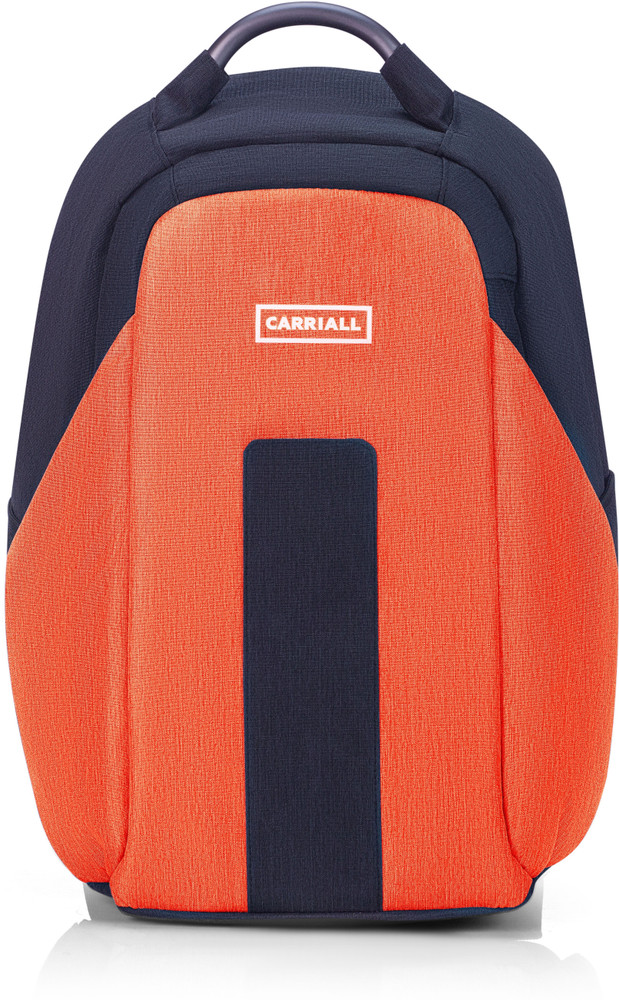 Carriall Anti Theft Vasco Orange Black 21.7 L Laptop Backpack Black Orange Price in India Flipkart
