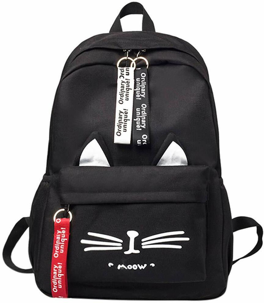 MONGA CREATIONS Trendy MEOW Backpack For Girls School Tution