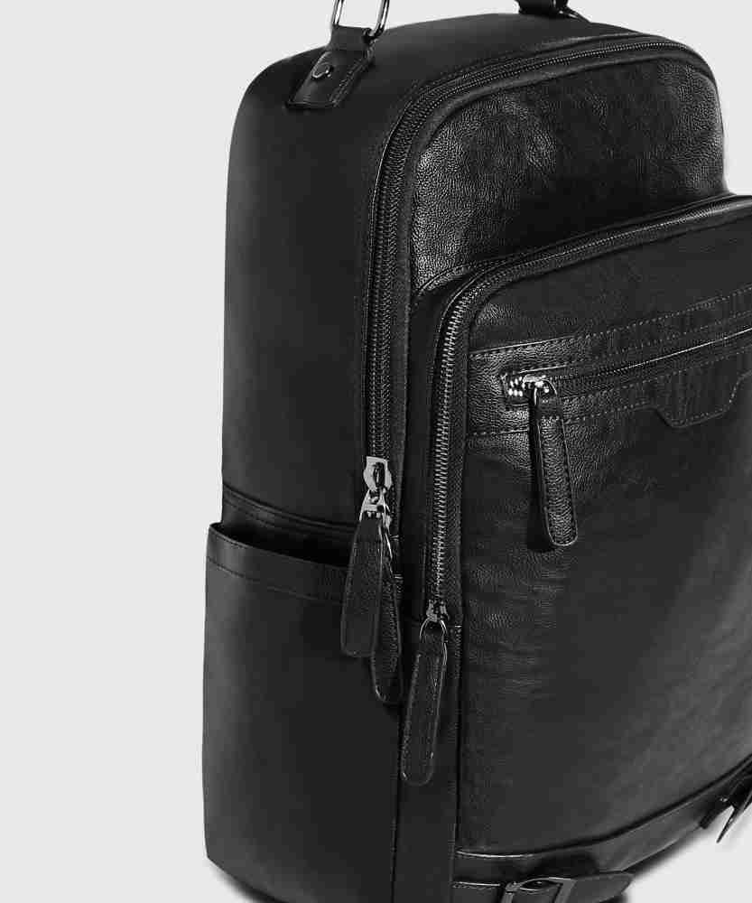 Black Leather Backpack for Men  Handmade Genuine Black Leather