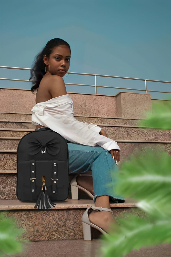 Cleto Awesome Classy Backpack For girl women college and school backpack 15 L Backpack Black Price in India Flipkart