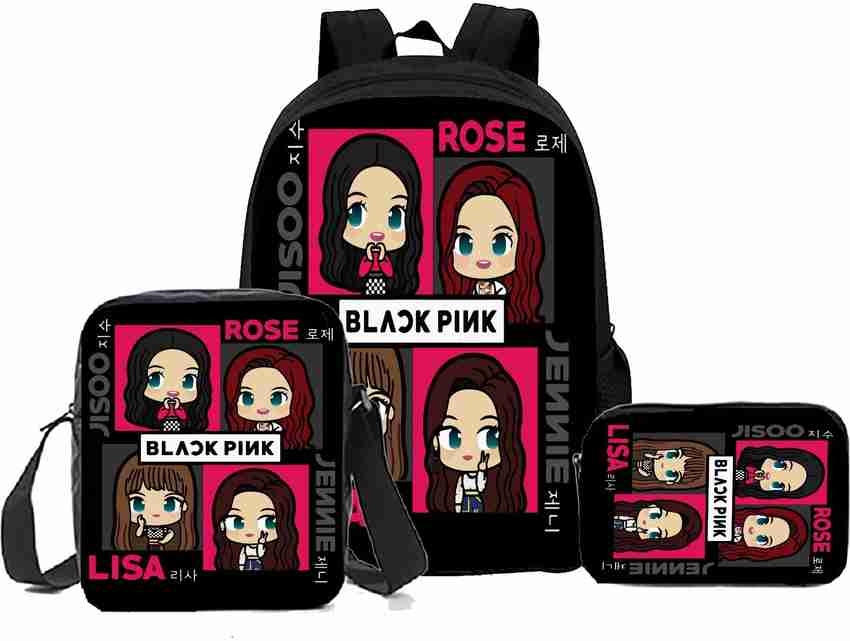 Black pink school bag discount