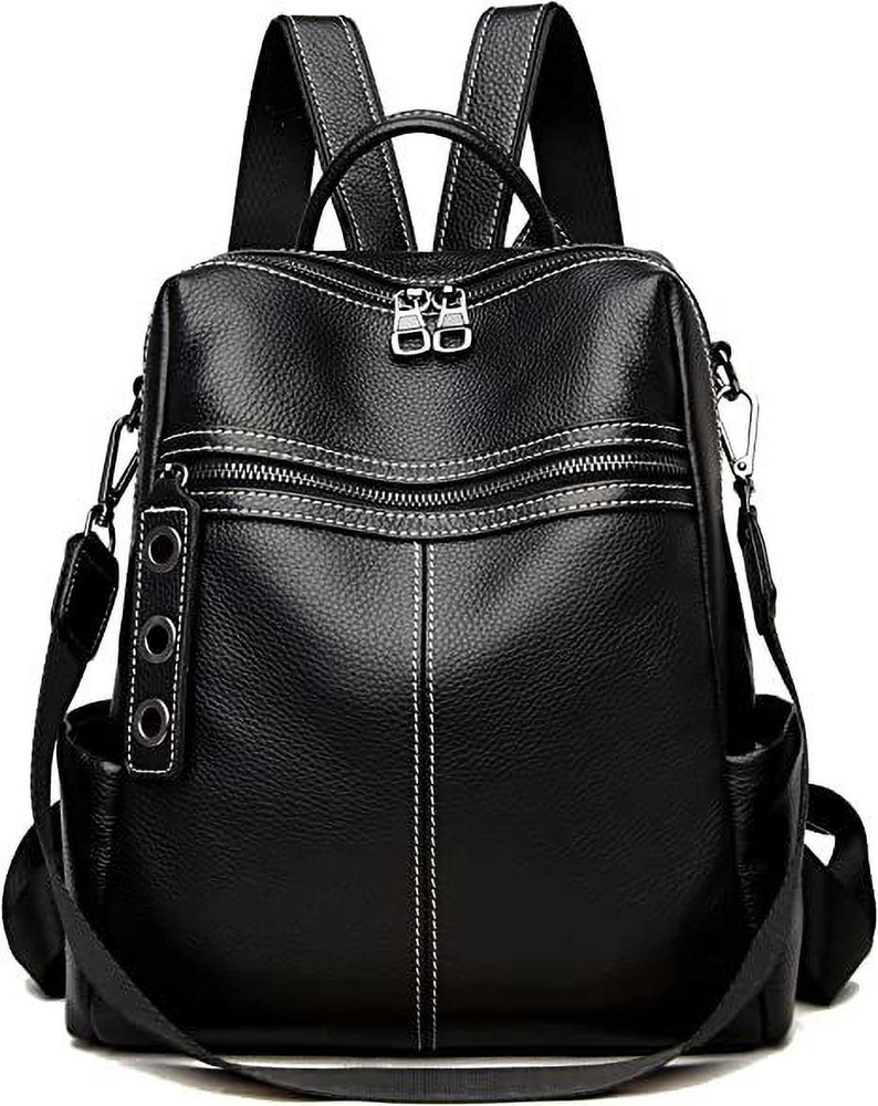 WomenBuzz Black Leather Backpack Convertible Backpack And Handbags For Womens 30 L Backpack Black Price in India Flipkart