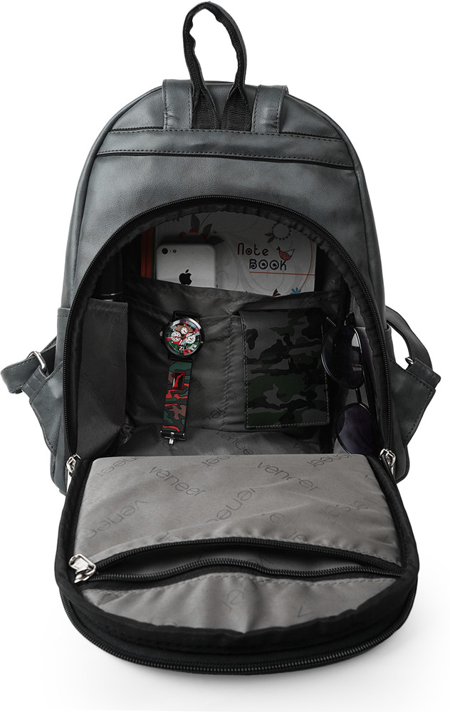 Veneer PU Leather Mini Casual Bags For School College Tuition For Women 17 L Backpack