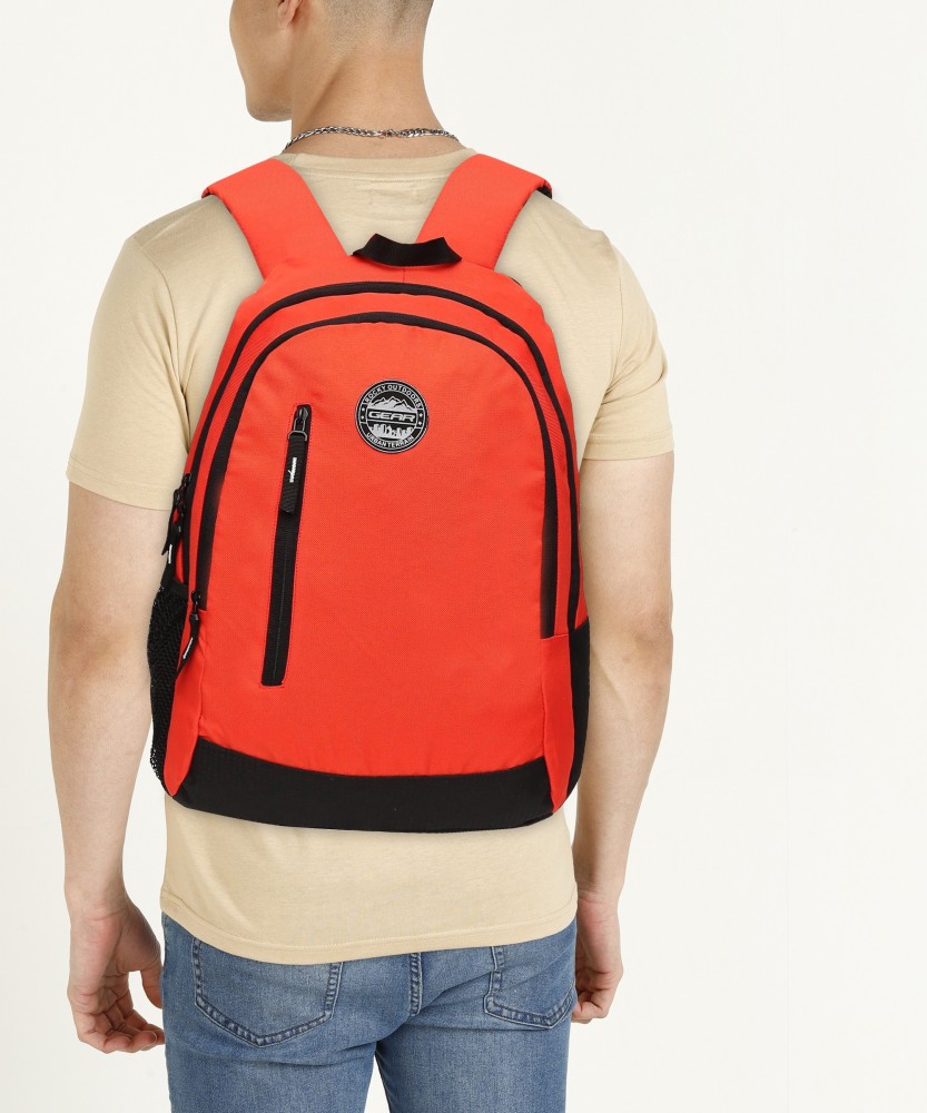 Gear black and orange casual outlet backpack