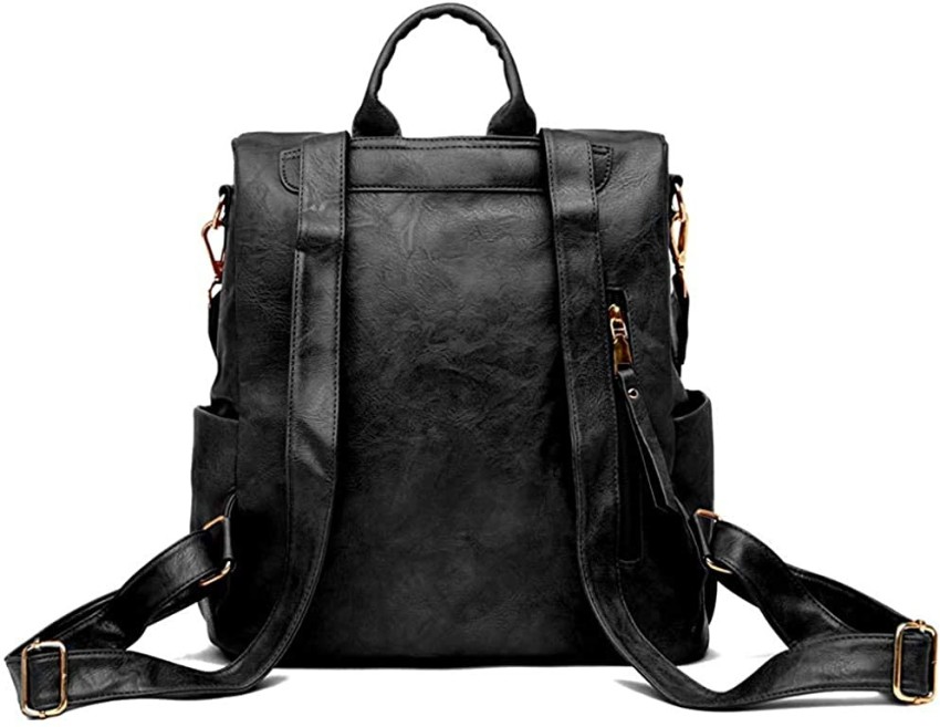 ProArch Women's Fashion Backpack Purses Multipurpose Design and Shoulder  Bag PU Leather 25 L Backpack Black - Price in India