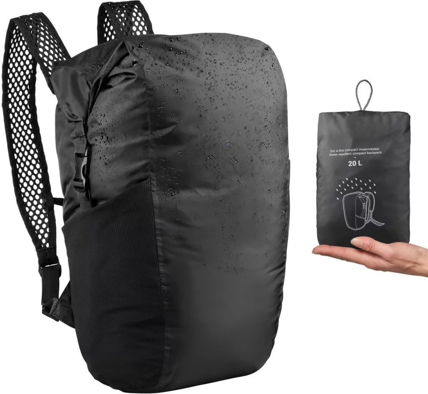 dynamics Decathlon Foldable Backpack Black 20L Compact Bag Light Weight 20 L Backpack Black Price in India Flipkart