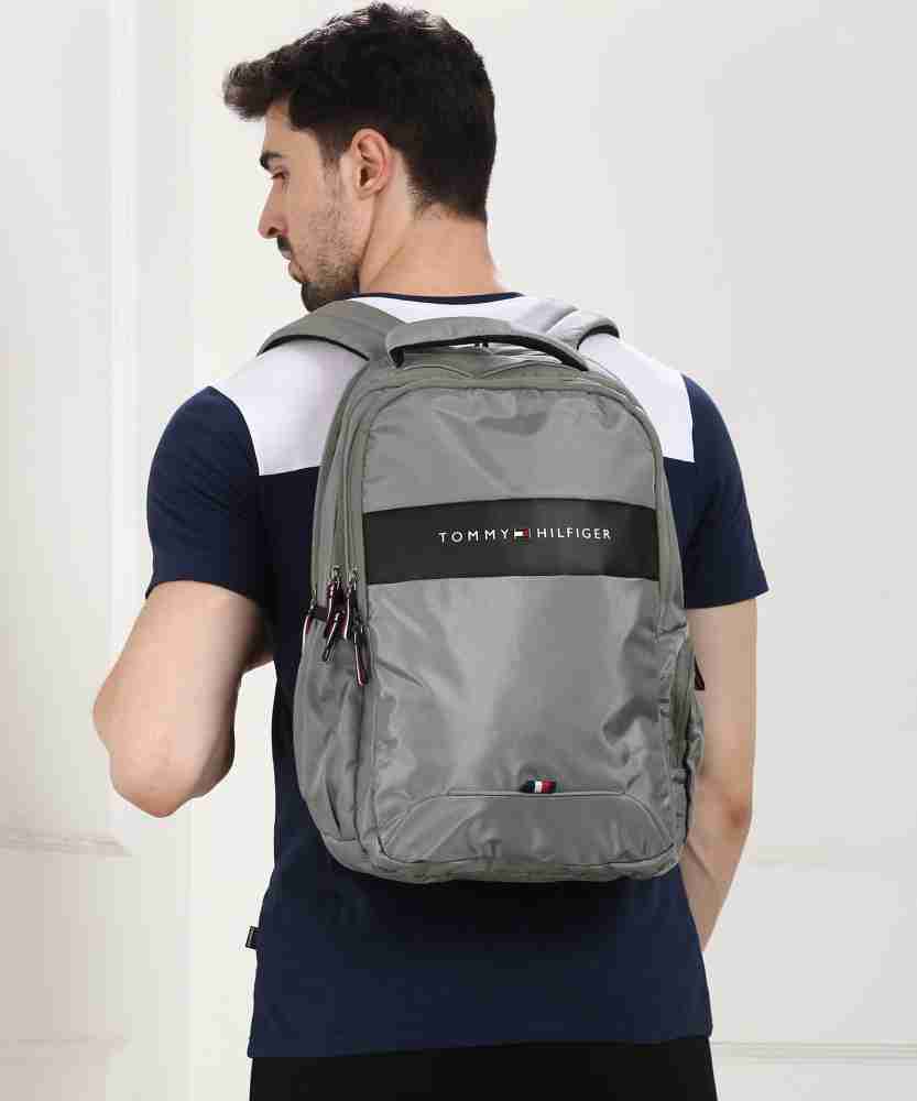 TOMMY HILFIGER Joshua 30 L Laptop Backpack Light Grey Price in India Flipkart